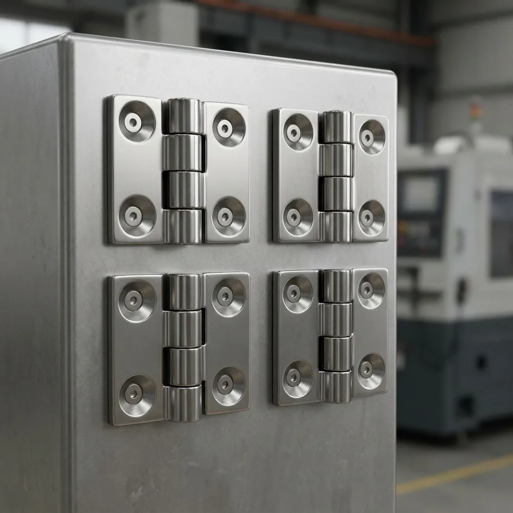 304 Stainless Steel Hinge Cabinet Door Hinge for Industrial Equipment 180 Degree Rotation Polished Brushed Finish