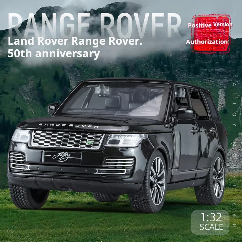 

ЛИЦЕНЗИРОВАННЫЙ 1:32 Range Rover, 50-летие, сплав, литой под давлением металлический автомобиль, звук, свет, откат, цельный предмет, коллекционные украшения, игрушки