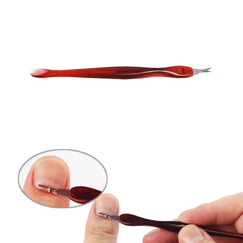 5 Pz Spingipelle Nail Art Forchetta Strumento per manicure Trim Pelle morta Forchetta Pinza Spingitore Trimmer Rimozione cuticola Strumento per la cura dell'arte del chiodo
