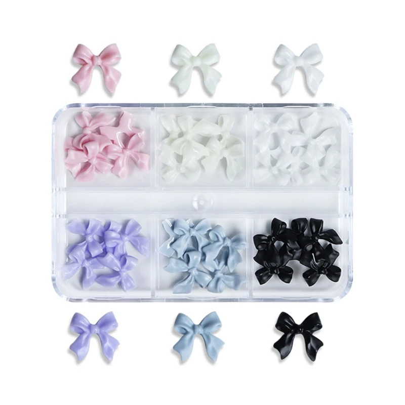 30pcs Mixed Bows DIY Art Jewelry Manicure Accessories 3D Bowknot Decorations for Phones Glasses Body Art Shoes