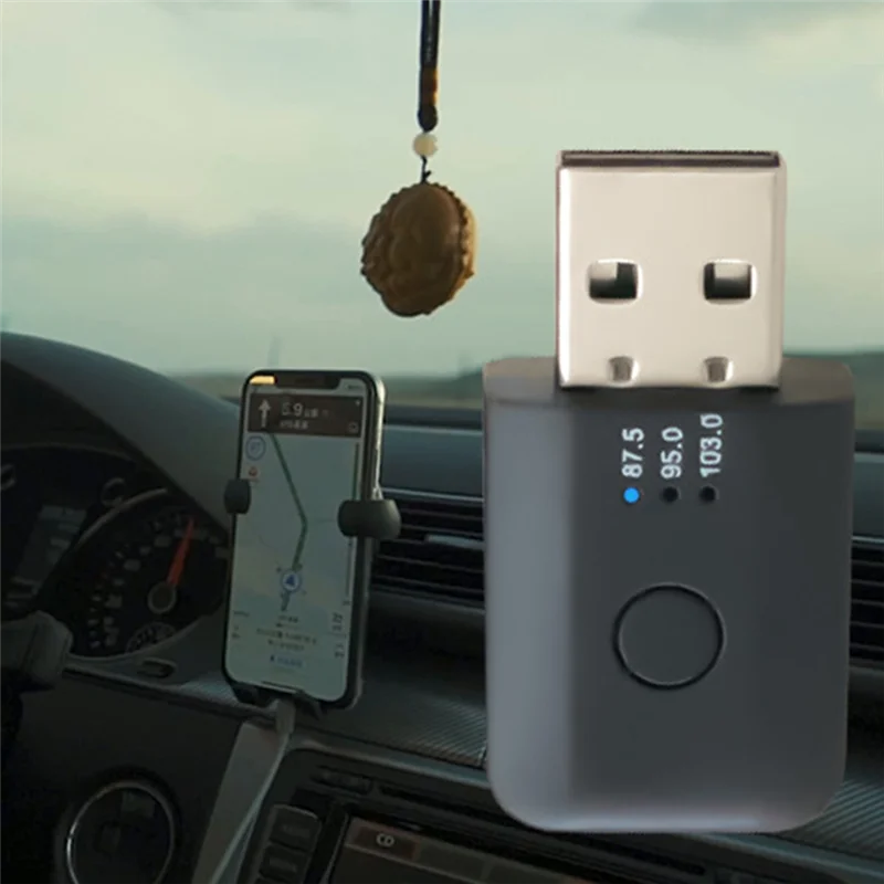 รถบลูทูธ 5.1 เครื่องส่งสัญญาณ FM แฮนด์ฟรี Mini USB Bluetooth Car Kit ไร้สายอะแดปเตอร์เสียงรถยนต์