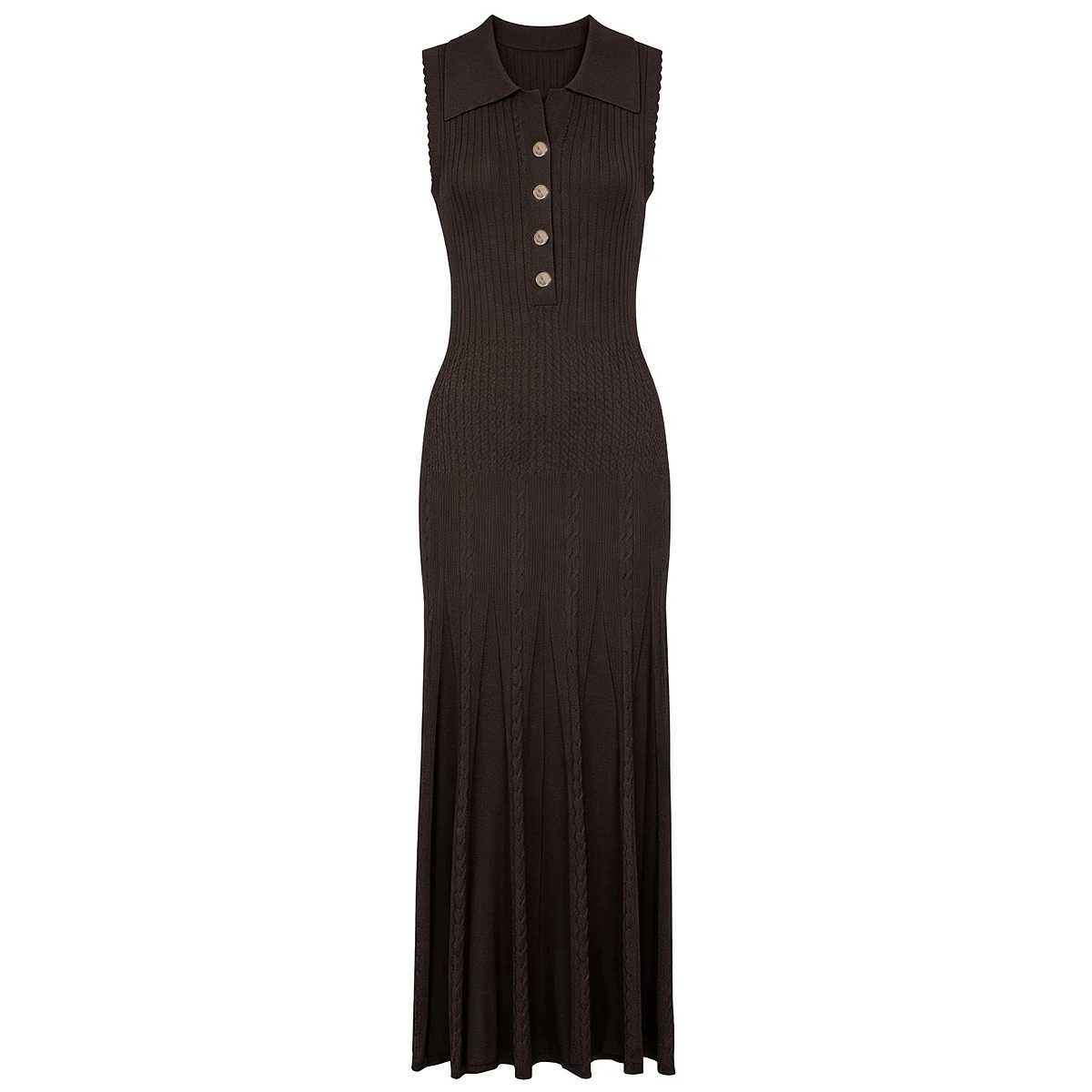 26180 Summer New High Quality Ladies Gold Buckle Sleeveless Maxi Dress Slim Fit Socialite Daily Women Fashion Outfit