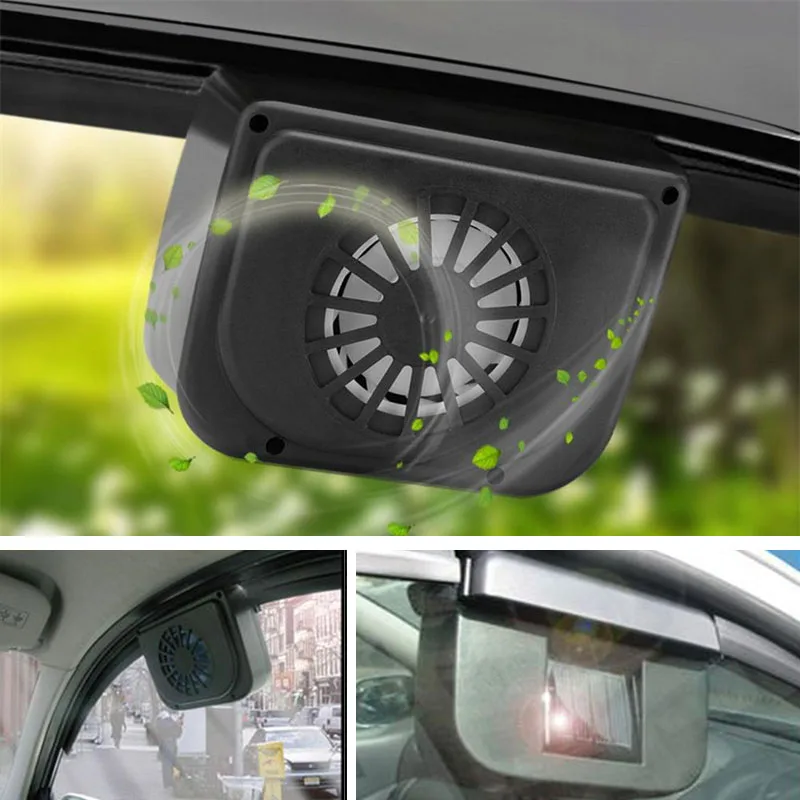 Solar Car Cooler Ventilation Fan Mini Solar Powered Auto Radiator Window Air Vent Exhaust Fan With Rubber Strip Car Accessories