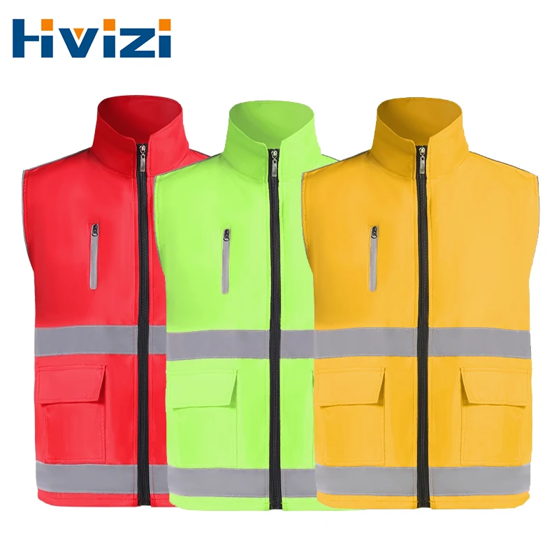 Hi Vis Workwear High Visbility Two Tone Construction Work Vest For Men Custom Vest LOGO Design Volunteer For Women