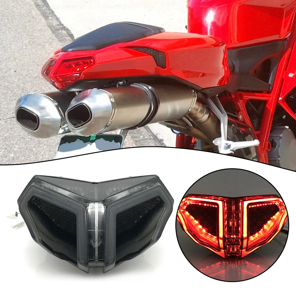 Fanale posteriore a LED Indicatori di direzione freno Luce integrata per Ducati 848 1098 1198 Lampada freno Fanale posteriore Indicatore di direzione