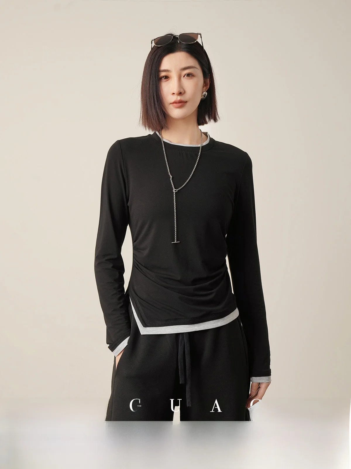 

Женский топ Bla Long Sve с круглым вырезом, облегающий, новинка весеннего сезона, базовый слой, Britney TEE2025, Pumpkin Valley