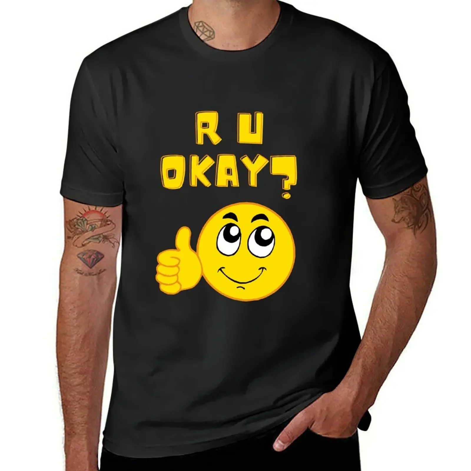 R U okay are you okay T-Shirt oversized t shirt Blouse tops plus size clothes t shirt for men