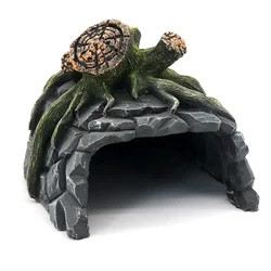 Reptile Rock Hide Cave Turtle Basking Platform Shelter for Lizard Bearded Dragons Reptile Amphibian Terrarium