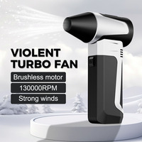 Electric Air Duster Car Fan Turbo Jet Fan 3 Gear Adjustable Cleaning Blower Tool Portable Blowing Snow Type-C Charging 130000RPM