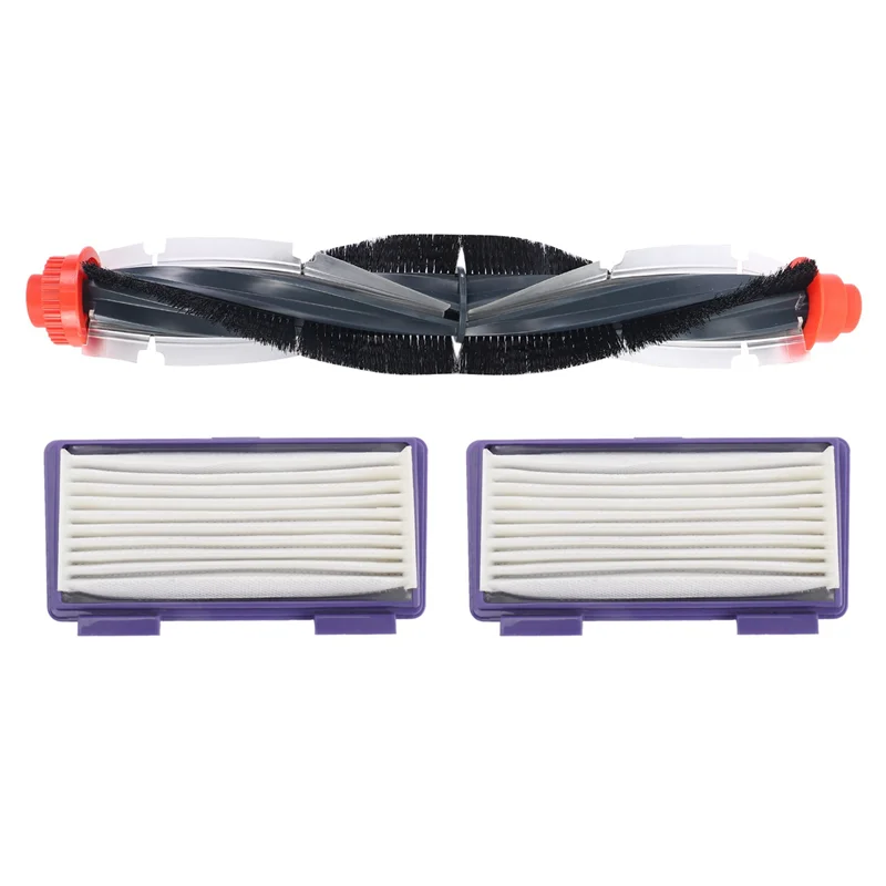 Escova de rolo combinada de substituição, 2 peças + filtro hepa x 4 para Neato XV-21 XV Signature Pro XV-11 XV-12 XV-15