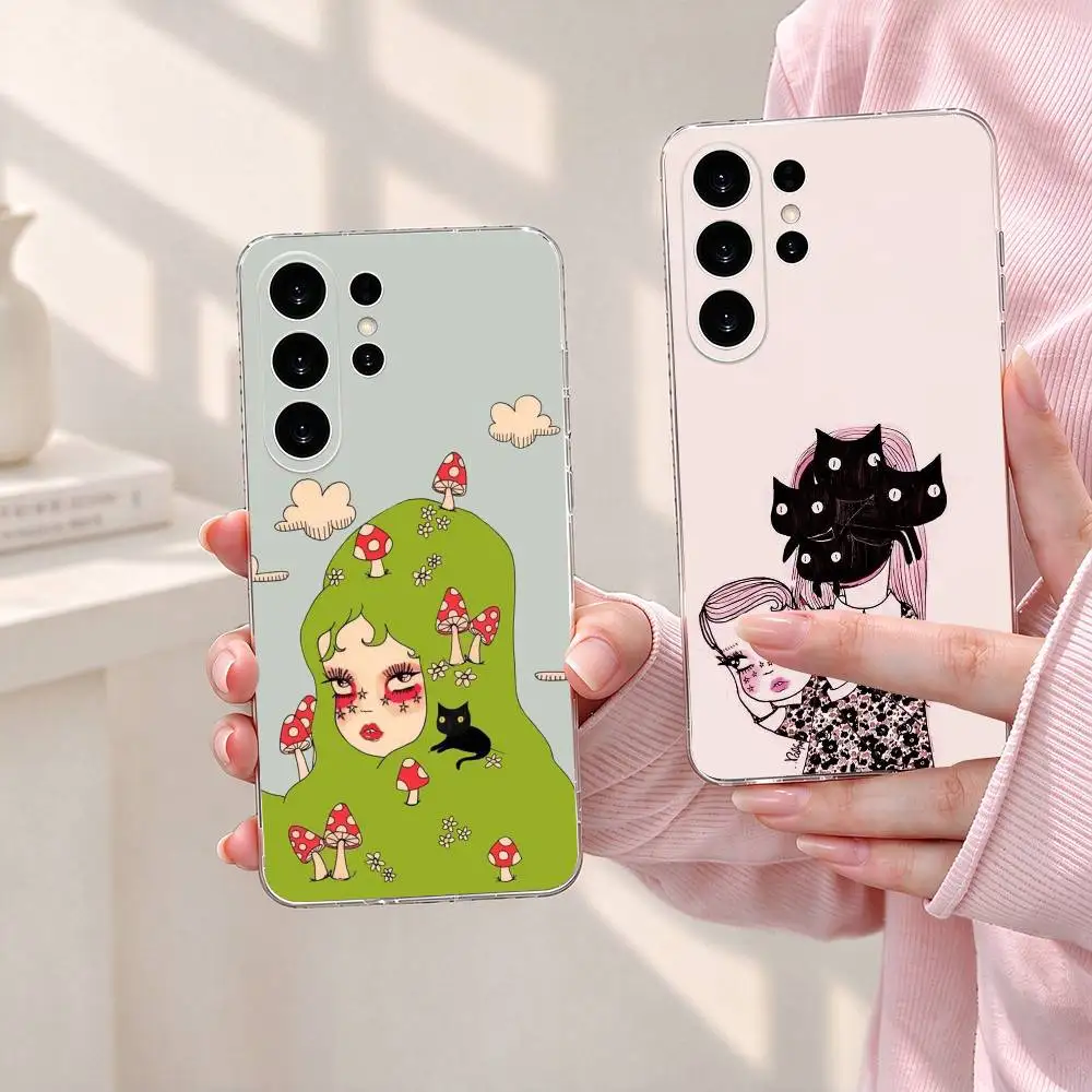 Valfre Prints Art  gift Phone Case Transparent Silicone Soft For Samsung S25,S24,S21,S22,S23,S30,Ultra,S20,Plus,Fe