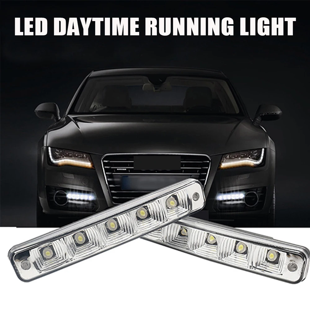 

2pcs led daytime running lights auto drl bars cob fog daytime fog lamp led power 12V Super Bright 6000K Car Stylish running lamp