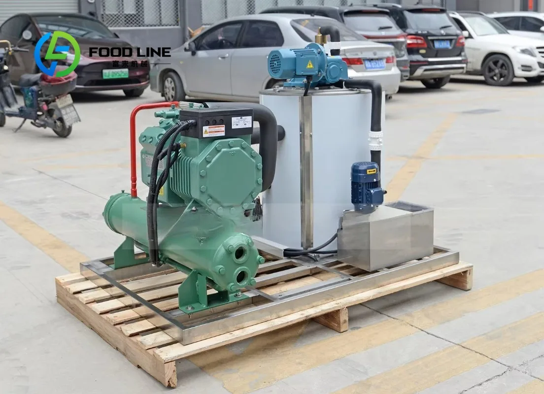 Top 3 Ton Industrial Flake Ice Machine 220V Seawater Salt Water Ice Maker for Fishing Boat Factory Supply
