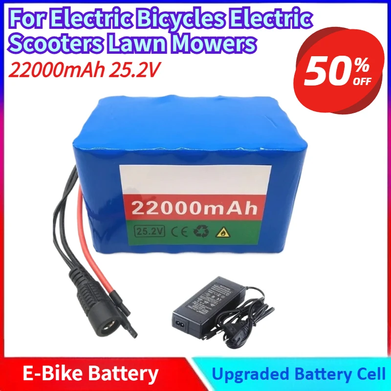 

New 22000mAh 25.2V 6S4P Li-ion Battery Pack for Electric Bicycles Electric Scooters Lawn Mowers with BMS