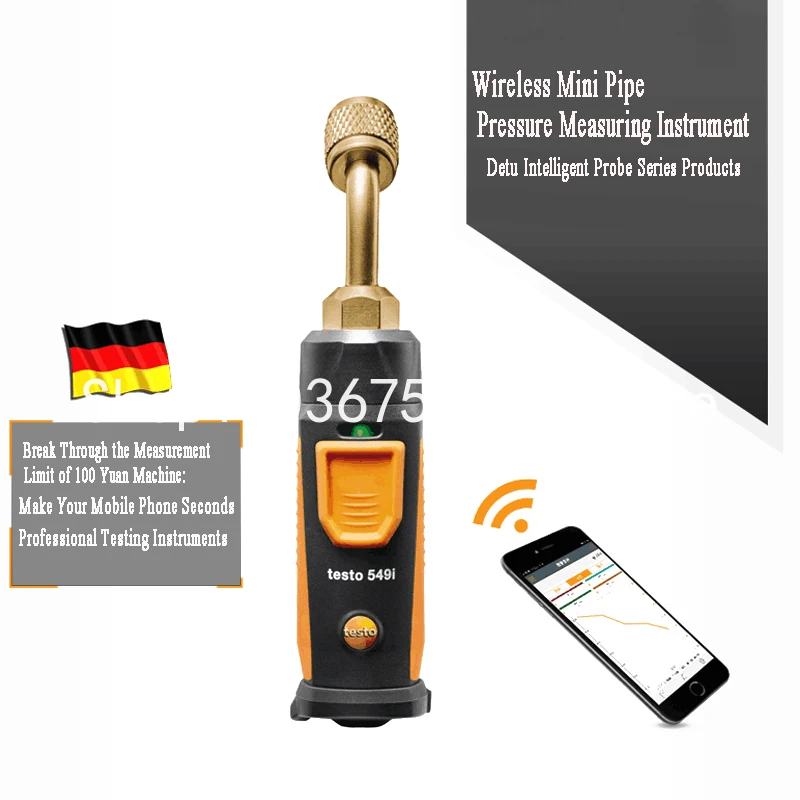 

Testo 549i High-pressure Gauge (Bluetooth-compatible) Smart and Wireless Probe Refrigeration Pressure Gauge Meter 0560 1549