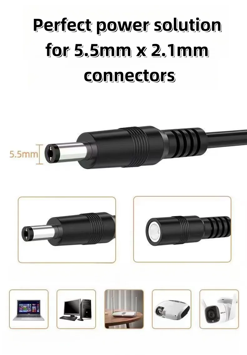 5-50M Outdoor 8-Core Ethernet Power Cable 8P+2C PoE Network & Power Extension for CCTV IP Cameras Durable