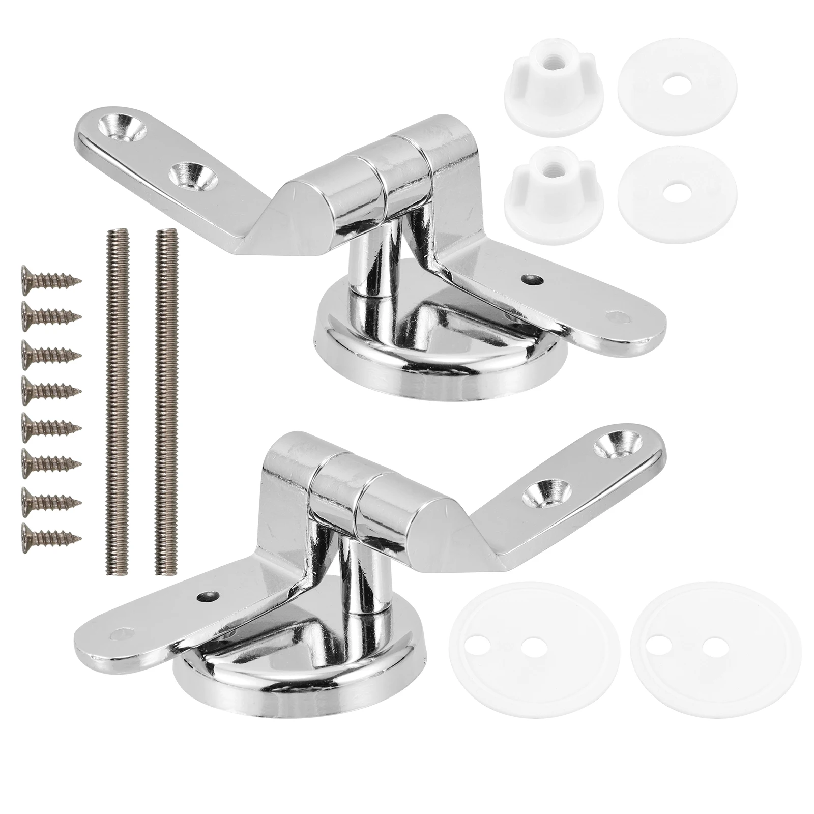 

1Set Toilet Cover Hinge Zinc Alloy Material Strong Load Bearing Not Easy to Break and Deform Toilet Fittings Seat Hinge