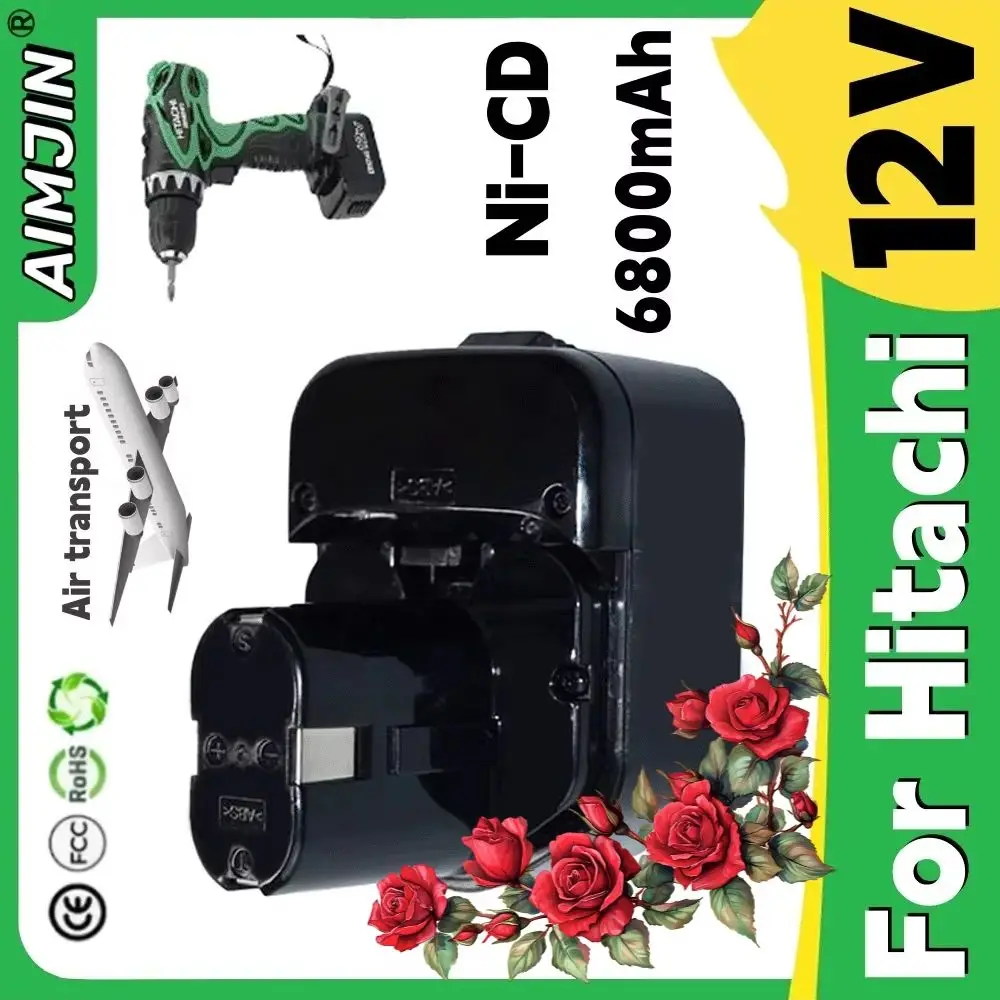 

12V For Hitachi EB1212S 6800mAh Rechargeable Battery 12V EB1220BL EB1214S WR12DMR CD4D DH15DV C5D Cordless Drill Batteri