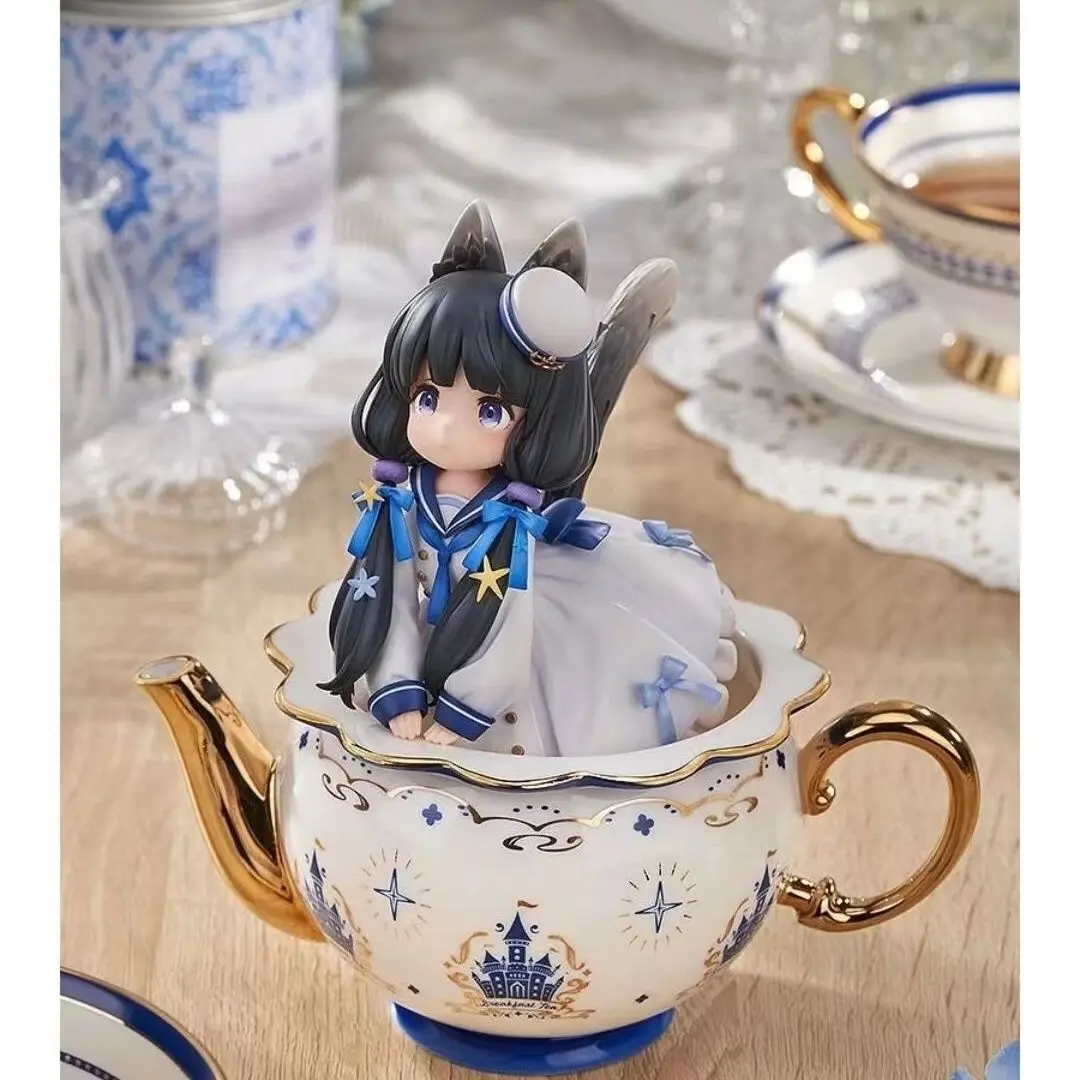 16CM Anime thé temps chats vache chat Figure Animal humanoïde chaton chat fille modèle jouet poupée Aciton photo décoration PVC