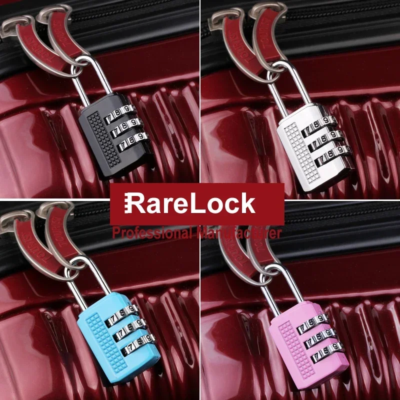 Combination Padlock 4 Color Travel Bag Backpack Gym Cabinet School Locker Jewelry Box Password Lock Rarelock MS522 H