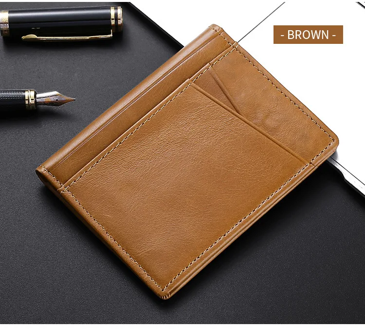 YUECIMIE Männer Minimalistischen Schlank Karte Halter Echtes Leder Karte Brieftasche Schlanke Linie Dünne Mini Kleine Rfid Passport Id Karte Halter Männlich – Detail 15