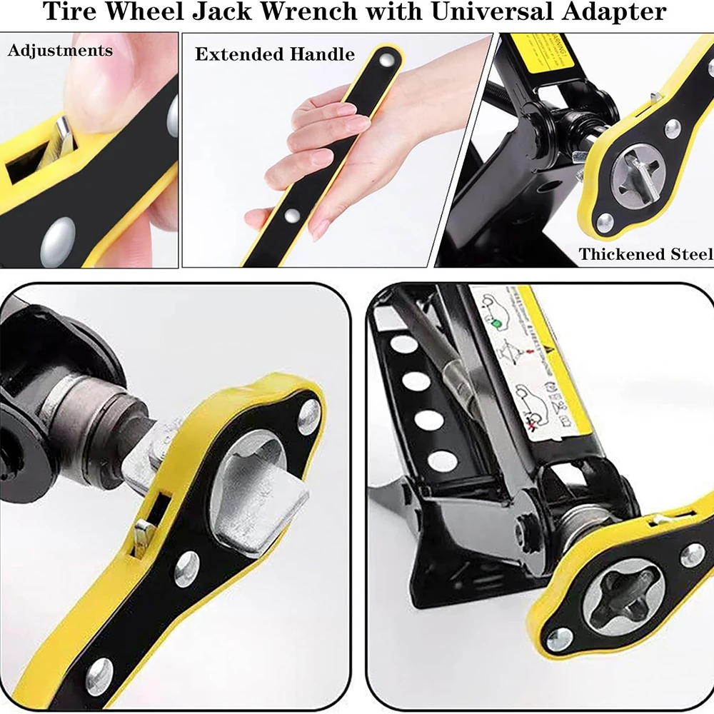 Universal Car Mounted Crank Handle Accessories with Car Tools Jack Handle Lever Labor-saving Wrench Tool