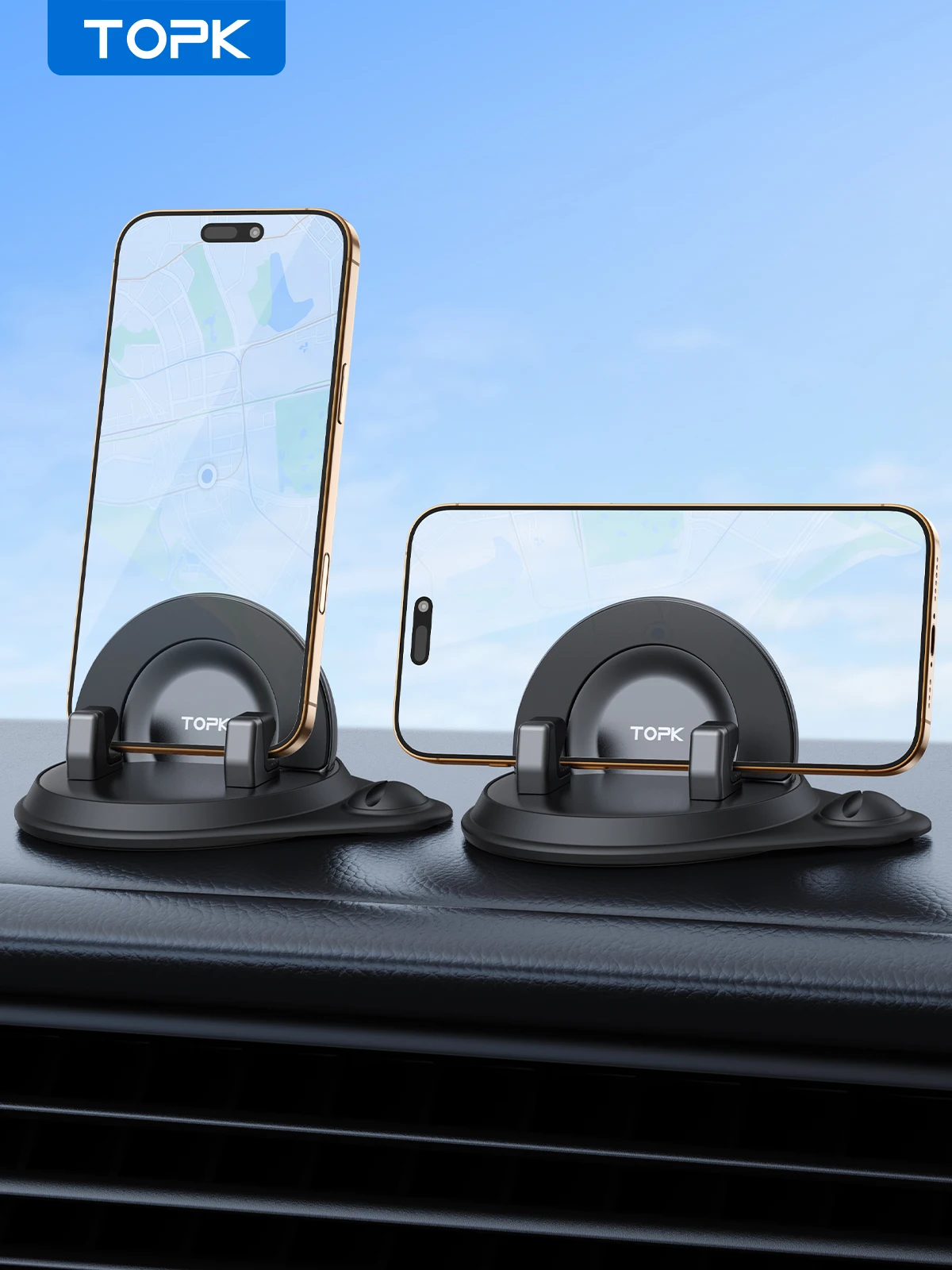 

TOPK Car Phone Holder Mount Silicone Car Pad Mat for Various Dashboards, Slip Free Desk Phone Stand for iPhone Samsung GPS