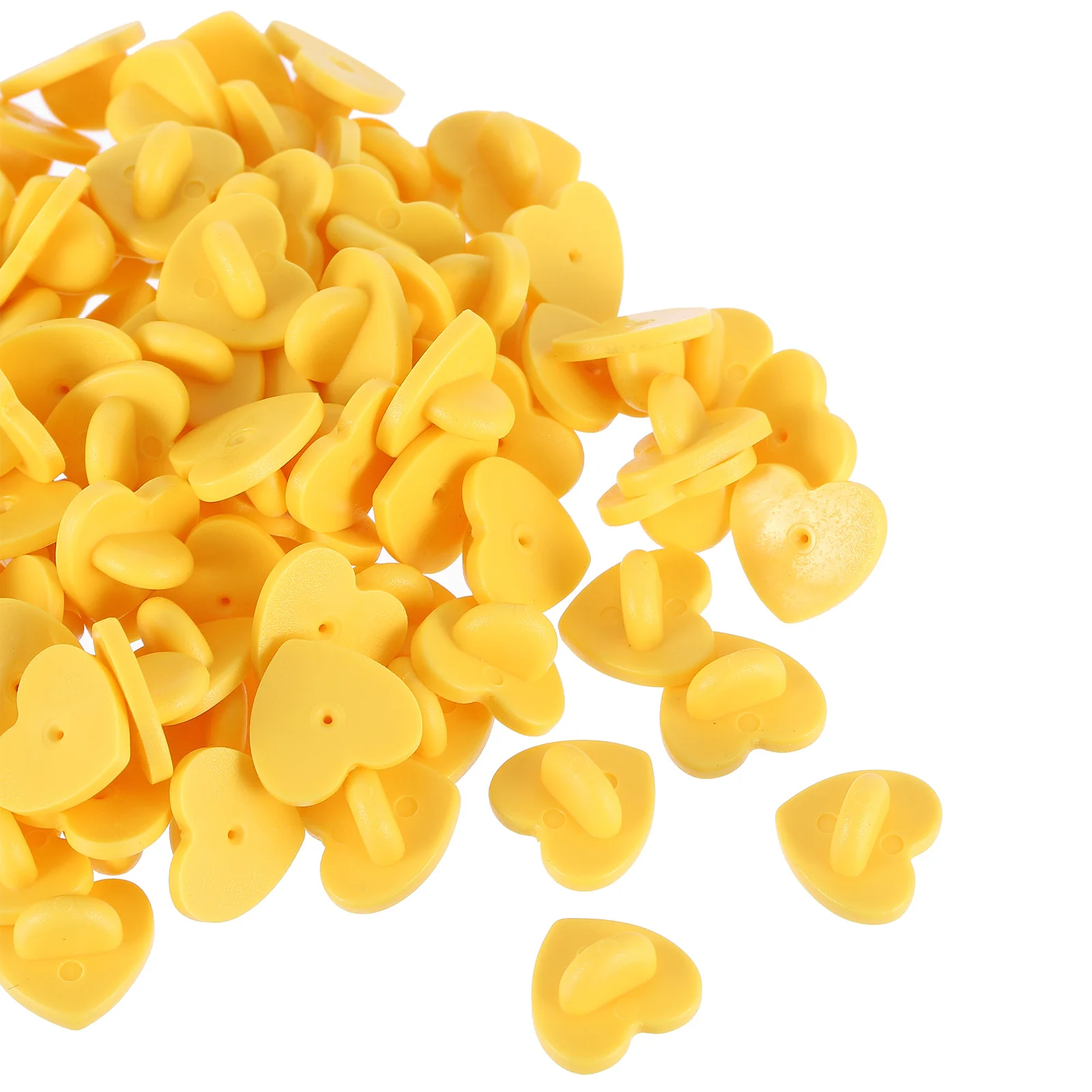 100 قطعة شكل قلب دبوس الظهر حفظ أصحاب القابض قوي ل دبابيس التلبيب التعادل المسامير شارة آمنة دبوس قبعات مخلب الداعمة #2