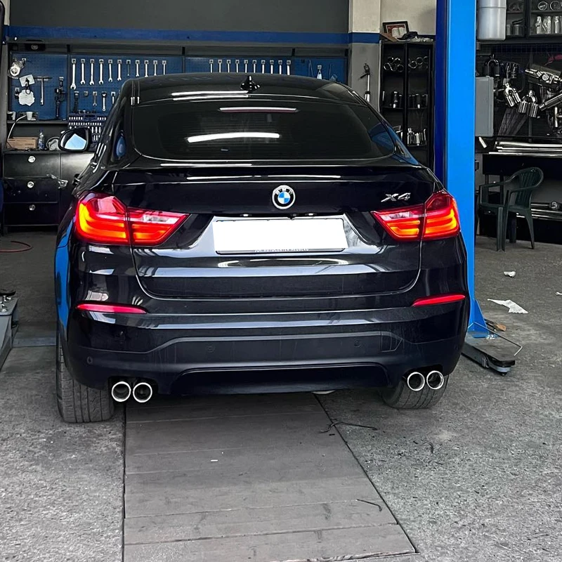 Single to Quad Exhaust Tip Upgrade For BMW X3 F25 Petrol 2010-2014 Stainless Steel Muffler Tailpipe view 6