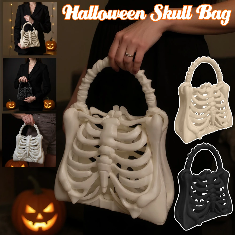 هالوين الجمجمة حقيبة الشرير الهيب هوب الرعب الهيكل العظمي حقيبة صغيرة محفظة ثلاثية الأبعاد مطبوعة الهيكل العظمي حقيبة الهدايا هالوين زي لوازم الحفلات