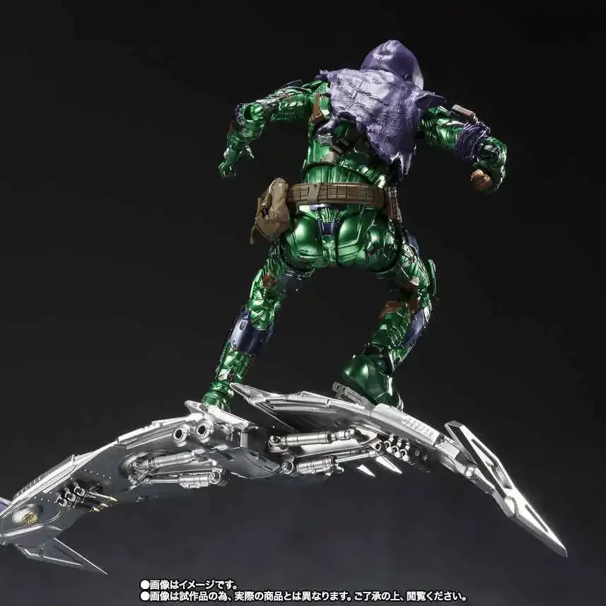 

Bandai Original Spider-Man: бездомная аниме-фигурка SHF Green Goblin, фигурка в сборе, модель игрушки, коллекционные подарки на складе