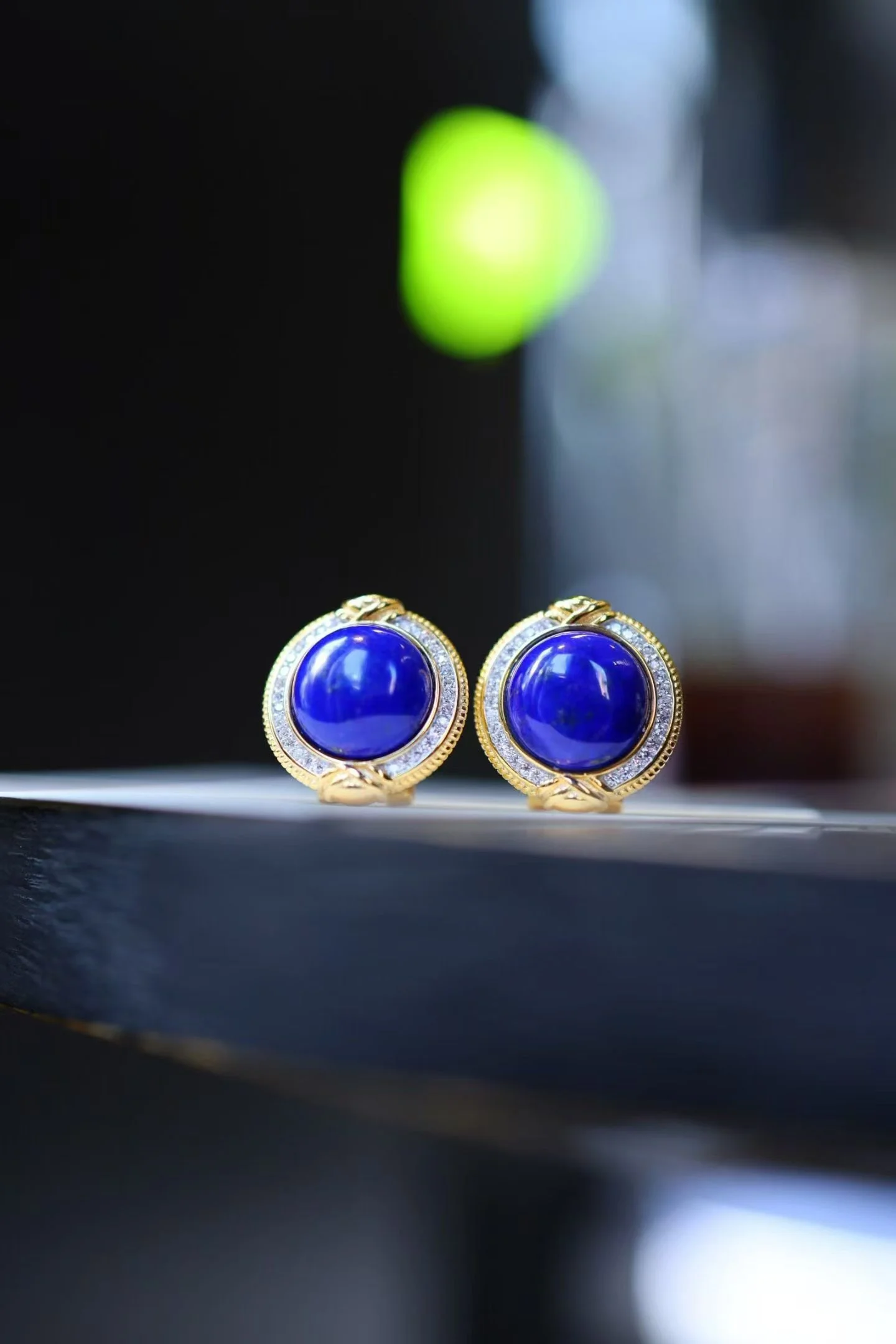 Guaranteed 925 Pure Silver Natural Blue Lapis Lazuli Clip Earring Round Daily Ear Cuff For Women Personality Fine Jewelry Gift