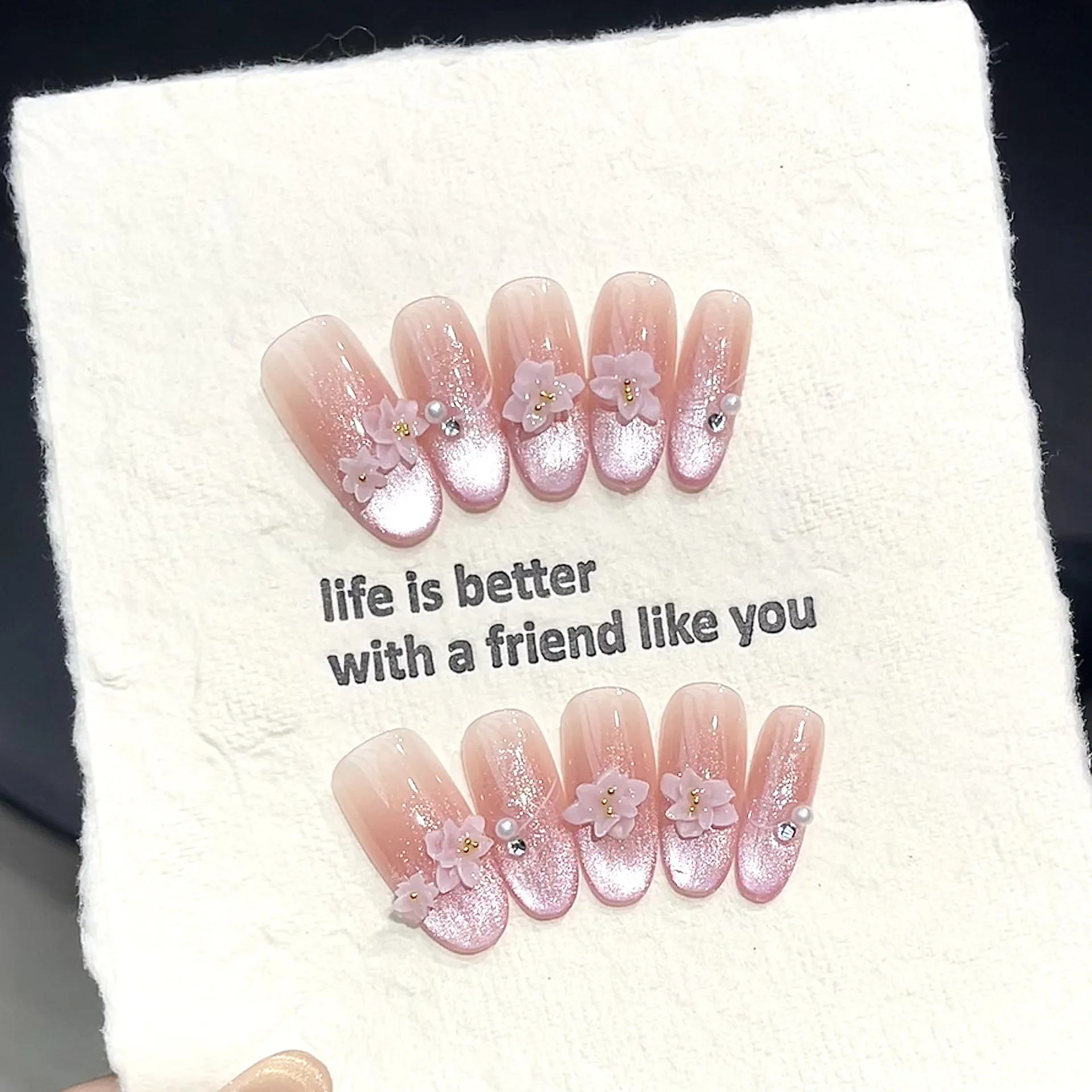 10pcs Handmade Pressed Oval Na - Nail Art Oval recension och pris