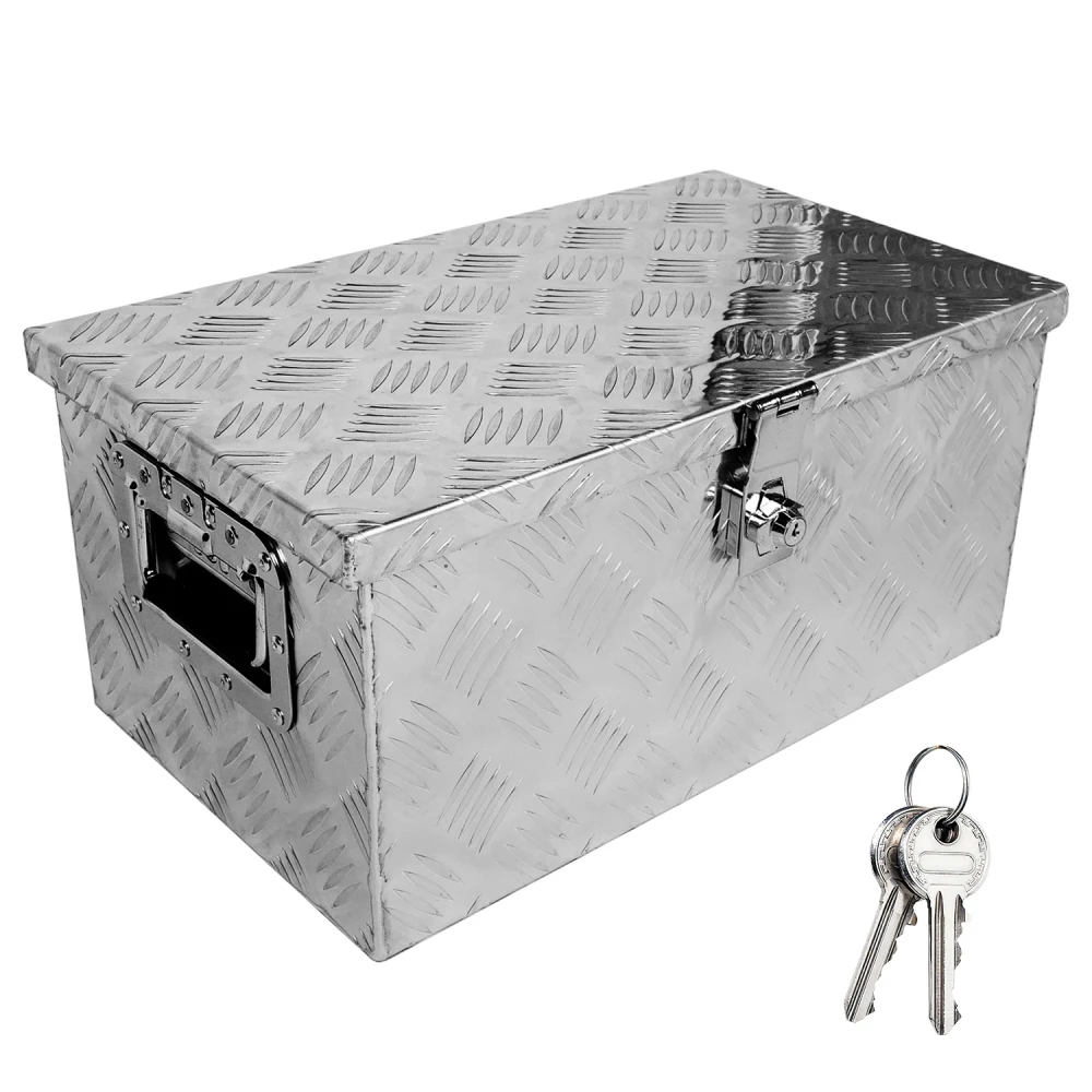 

20 Inch Aluminum Truck Tool Box, Truck Bed Tool Storage Box with Side Handle,Lock and 2 Keys, 20.1"x11.8"x9.3", Silver