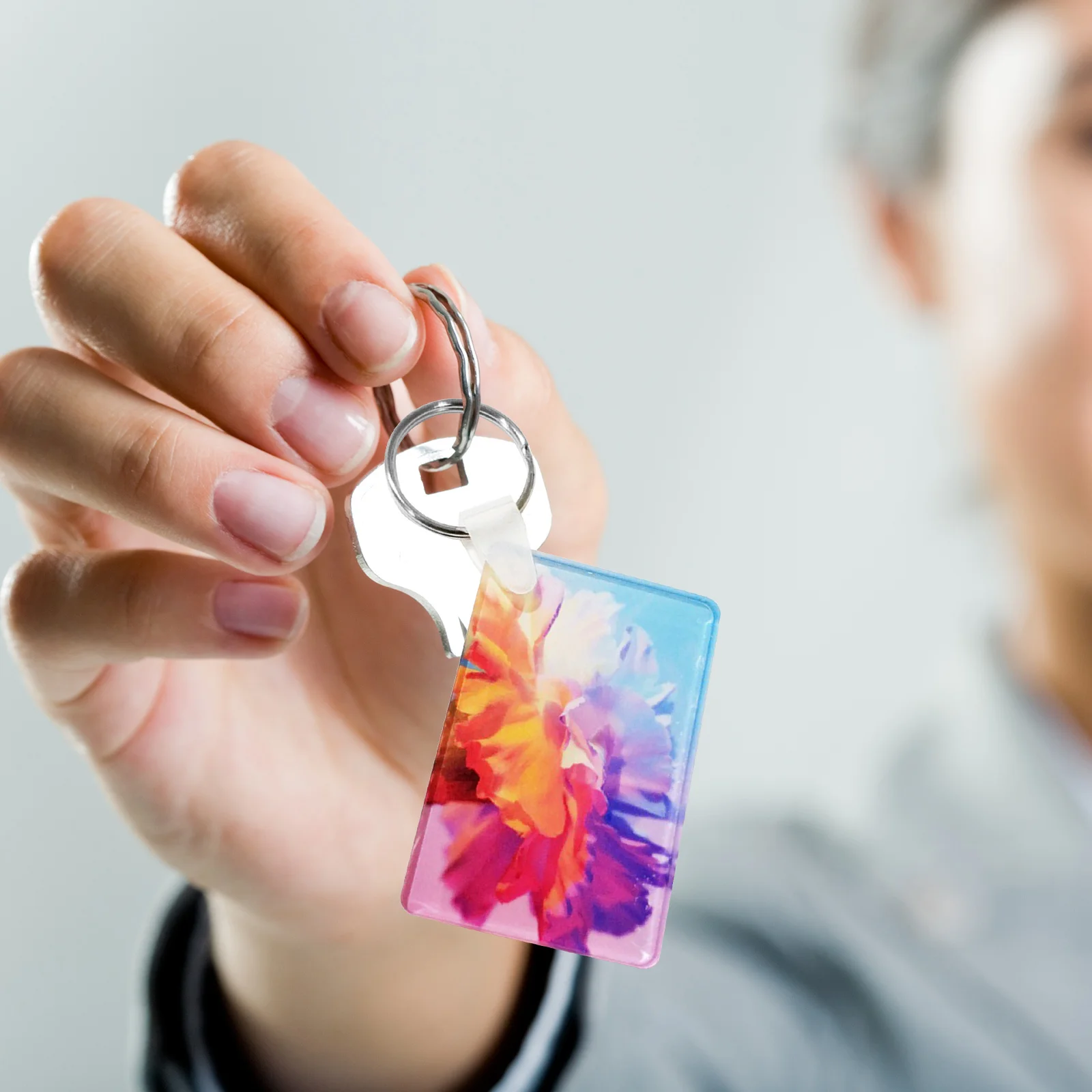 

6Pcs Sublimation Keychains Blanks DIY Heat Transfer Keychain Pendants Custom Photo Gifts Decorative Multi-Function Handicraft