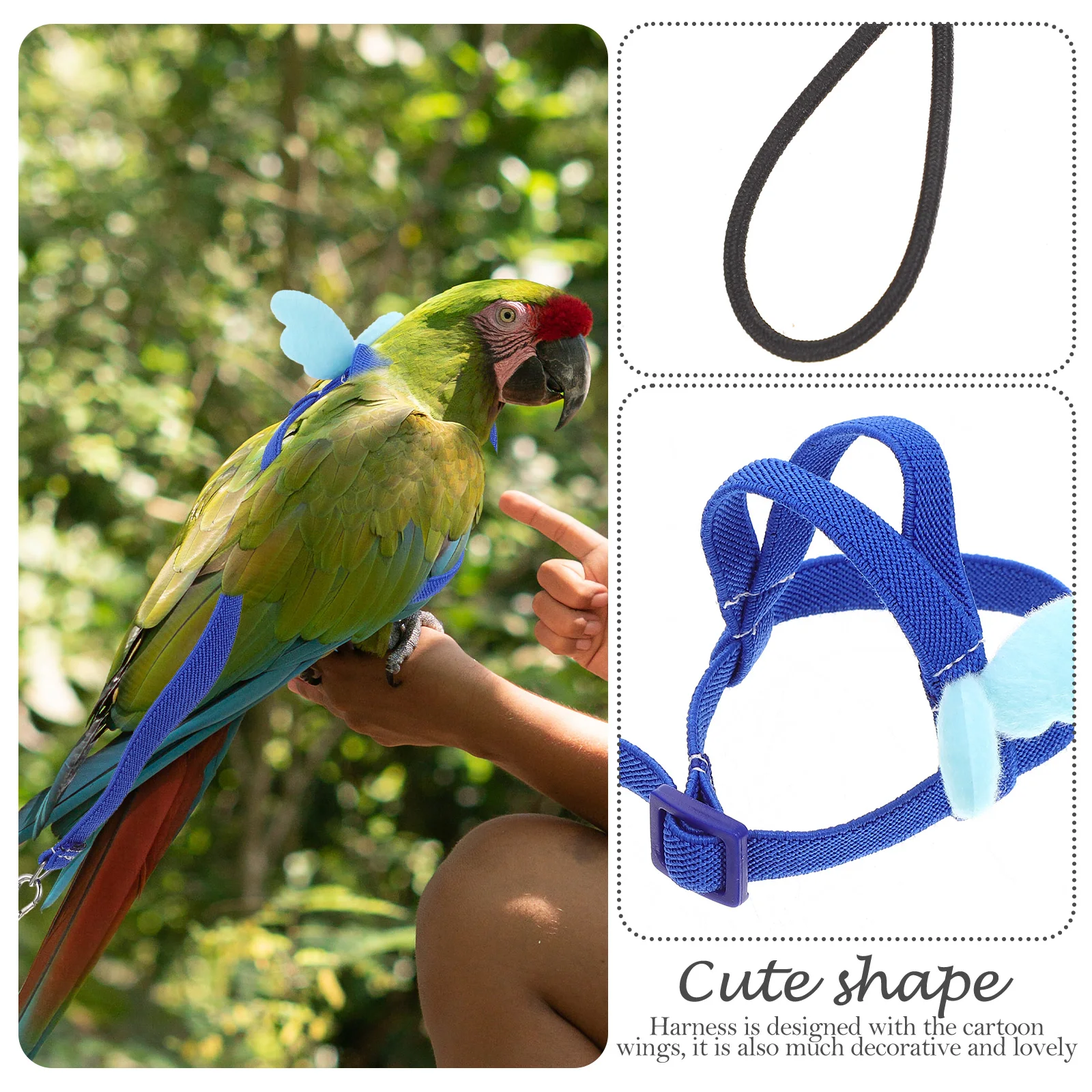

Adjustable Bird Leash Strap Flying Rope Train Harness for Birds Parrot Cloth Pet Training