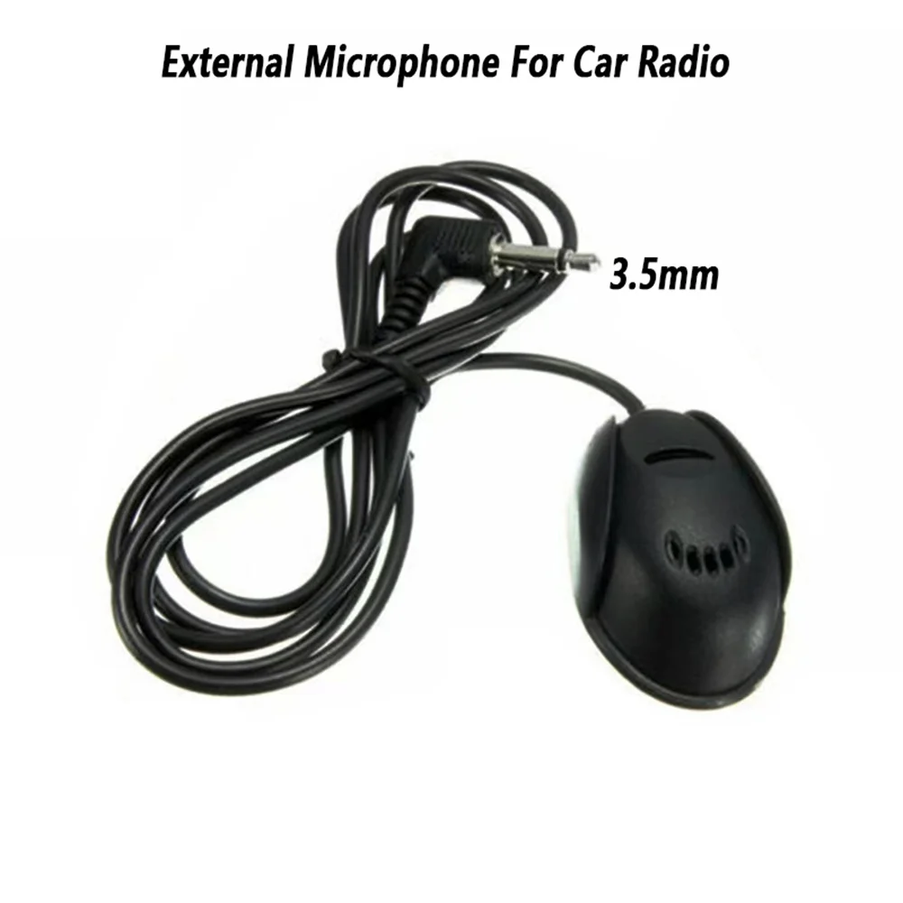 Ptopoyun 3.5mm Wired Paste Type External Car Microphone Audio Mic GPS for DVD Radio Stereo Player Speaker Sound Recording