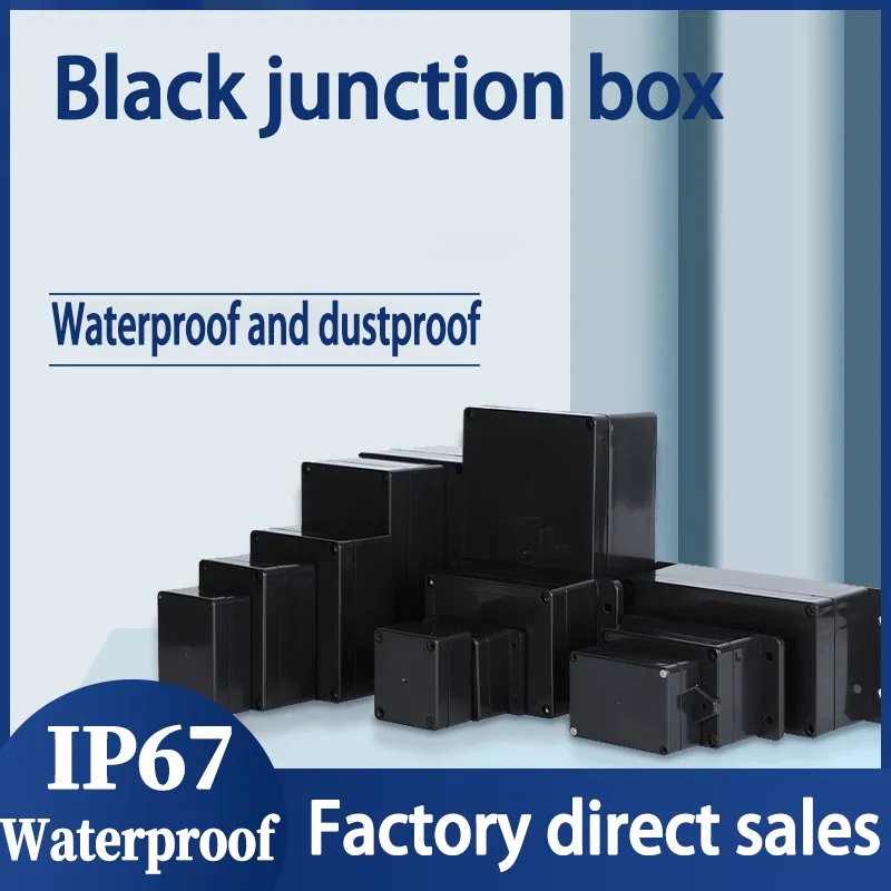 IP67 Waterproof Enclosur ABS Waterproof Box Housing Electronic Safe Case Plastic Boxes Black Wire Junction Box Plastic Organizer