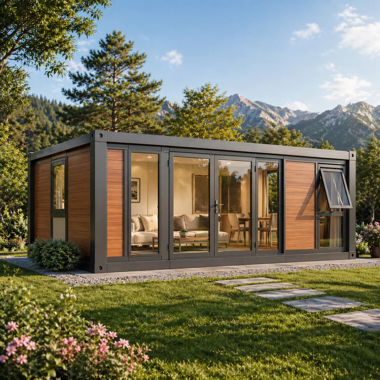 Expandable Container House Modular Prefabricated Foldable Portable Insulated Waterproof Homes For Villa Holiday With Furniture