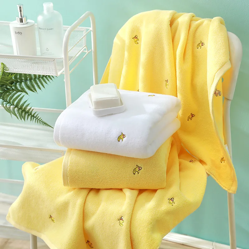 FULL HUI Avocado Towel 100% Cotton Bathroom Kids Pure Thickened Super Absorbent Adult Face Towel 34X74 Bath Towel 70X140CM SET