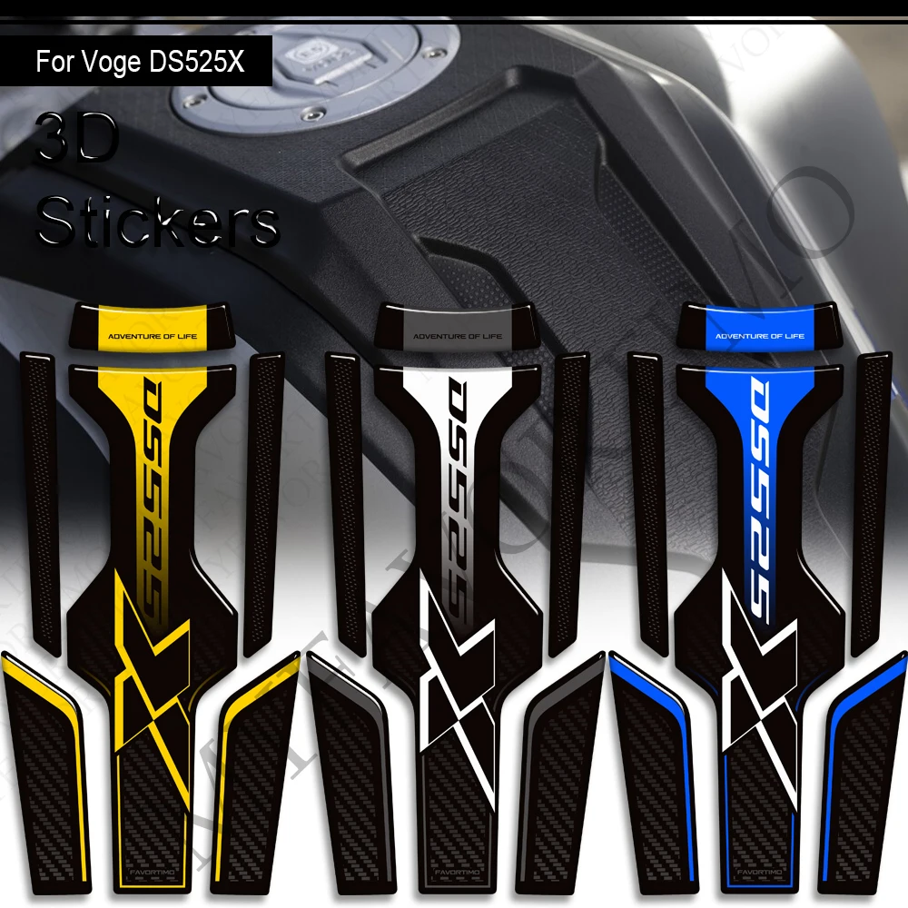 Per VOGE 525 DSX DS525X DS525 X DS 525X Avventura Resina Epossidica Moto Rilievo Del Carro Armato Del Carburante protezione adesivi 3D kit decorativo