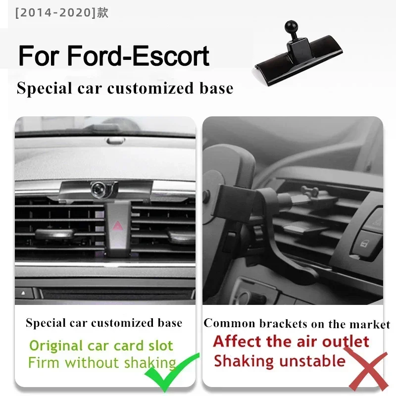 2015-2020 para ford escort suporte do telefone móvel carregador sem fio suporte de navegação do carro suporte gps 360 rotação