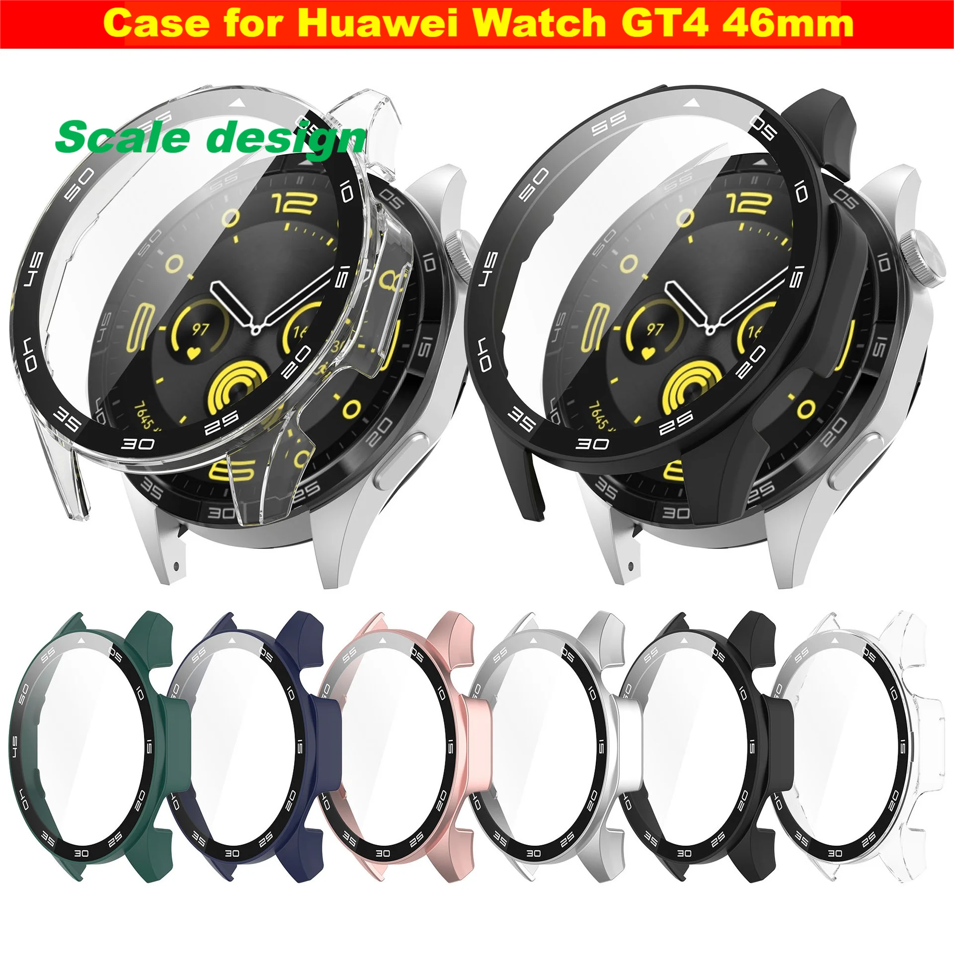

Чехол со шкалой для умных часов Huawei Watch GT 4, 46 мм, Защитная пленка для экрана Huawei WATCH GT4, чехол, аксессуары