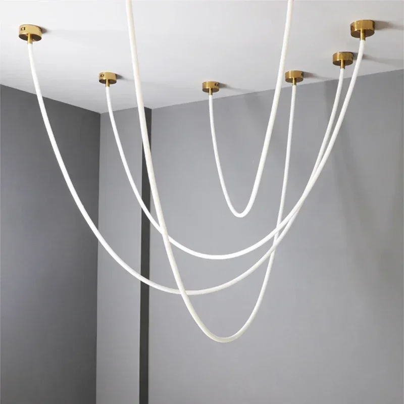 

Nordic Hose Led Chandelier for Dining Living Room Center Table Kitchen Bedroom Pendant Lamp Minimalist Decor Lighting Lusters