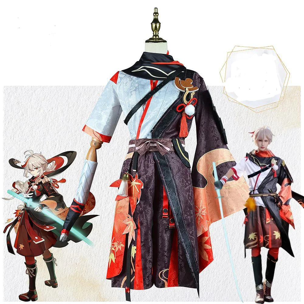 Game Genshin Impact Kaedehara Kazuha Cosplay Costume Halloween Uniform Kazuha Printed Kimono Combat Uniform Christmas Gift