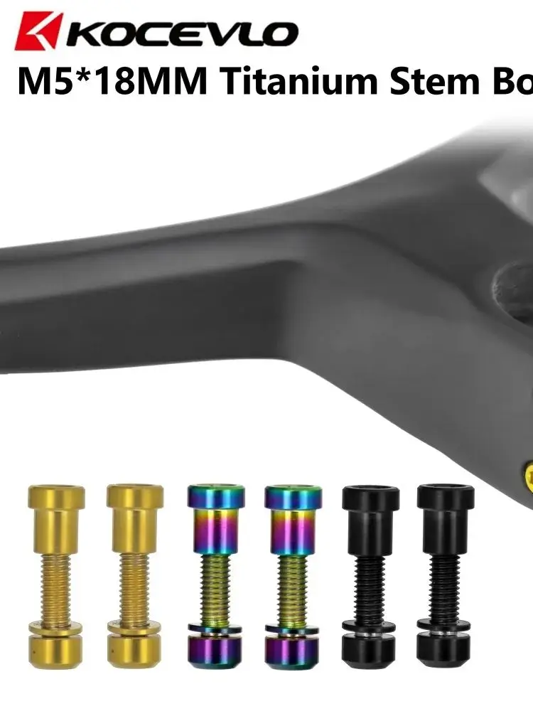 AliExpress kocevlo KOCEVLO Titanium Alloy TC4 Stem Bolts M5x18mm Bicycle Handlebar Stem Screw With Washer MTB Road Bike Stem Riser Screw