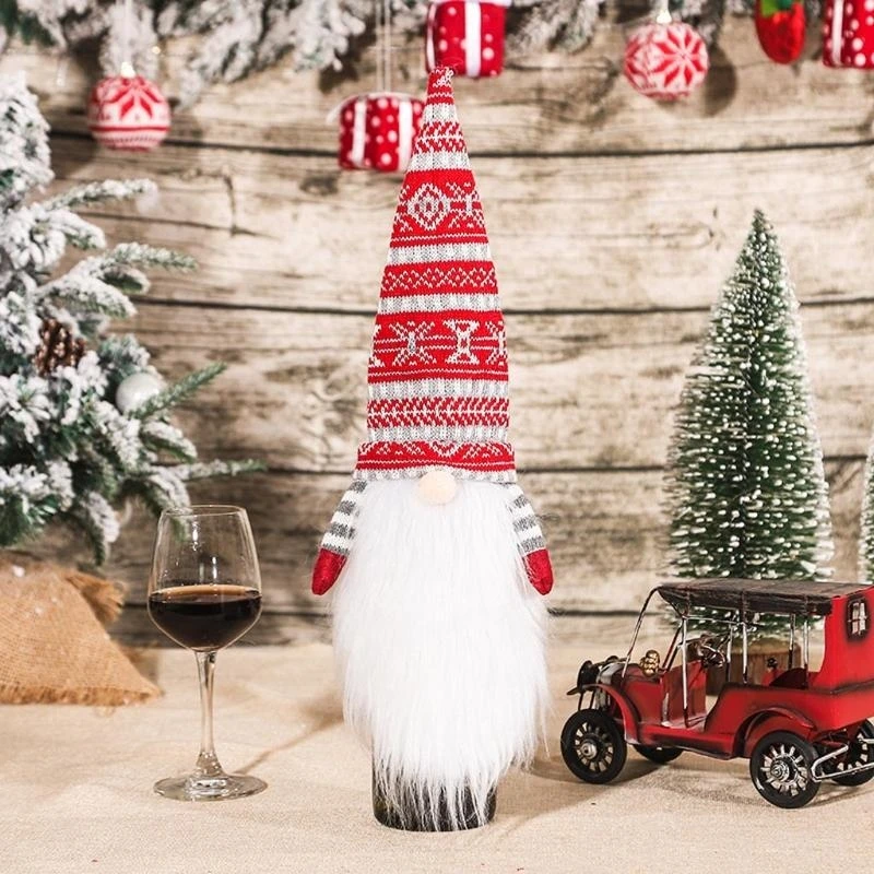 Christmas Gnome Wine Bottle Cover Tomte Swedish Gnomes Wine Bottle Decor high quality