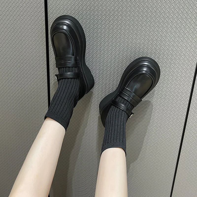 

Women's Sock Boots 2025 New Year's Thick-Soled Boots Knitted Short Low-Cut Slim High-Top Sock Boots