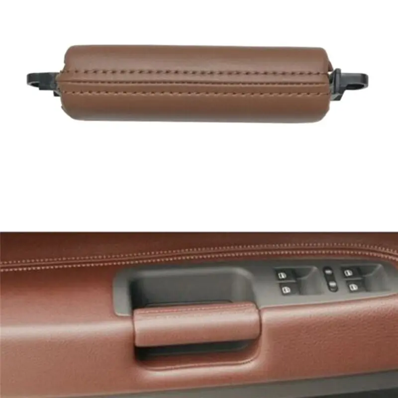 A64P-Car Interior Door Pull Handle Trim 7L6867161 For VW Touareg 2003-2010 Side Door Handle Inner PU Leather LHD RHD