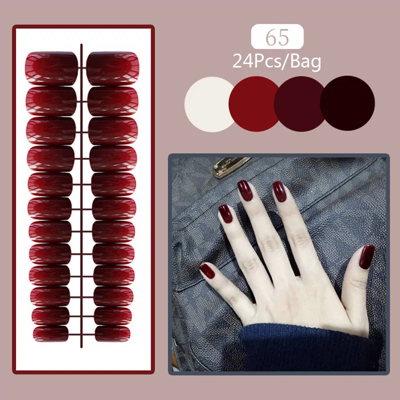 Faux ongles en acrylique sans colle, tête carrée artificielle, presse, pointes sans couture, ongles parfaits, N64.N64.1 sac